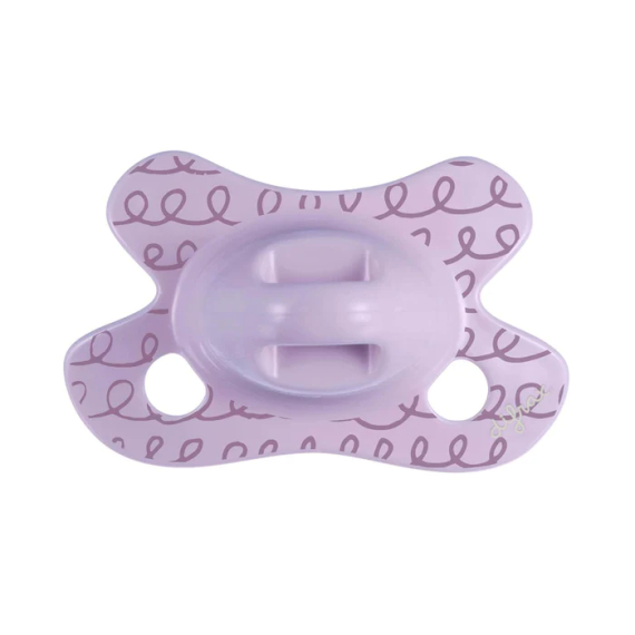 Пустушка силіконова Difrax Natural Newborn, 0+ міс (Lilac curls) - фото | Интернет-магазин автокресел, колясок и аксессуаров для детей Avtokrisla
