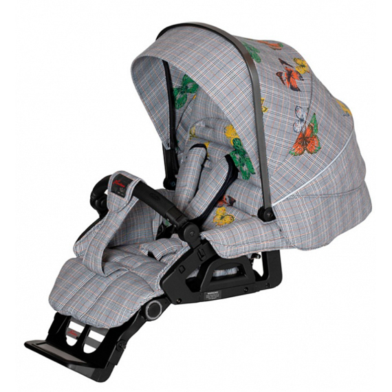Универсальная коляска 2 в 1 Hartan VIP GTS (Butterfly check / серый с бабочками) - фото | Интернет-магазин автокресел, колясок и аксессуаров для детей Avtokrisla