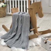 Бавовняний плед Маленька Соня Коса 80х100 см (сірий)