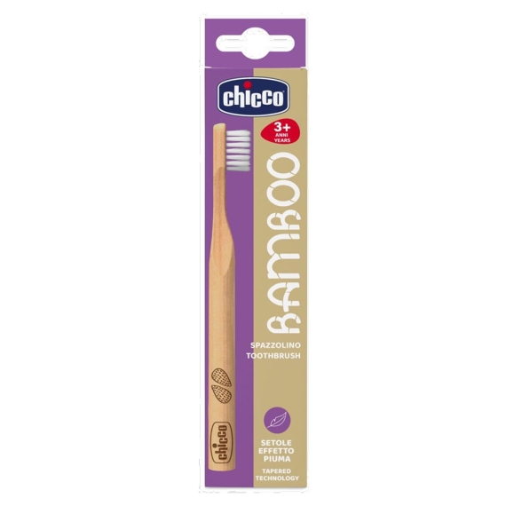 Зубна щітка Chicco бамбукова, від 3 років (фіолетова) - фото | Интернет-магазин автокресел, колясок и аксессуаров для детей Avtokrisla