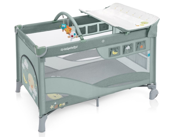 Манеж-кроватка Baby Design DREAM NEW (04 GREEN) - фото | Интернет-магазин автокресел, колясок и аксессуаров для детей Avtokrisla