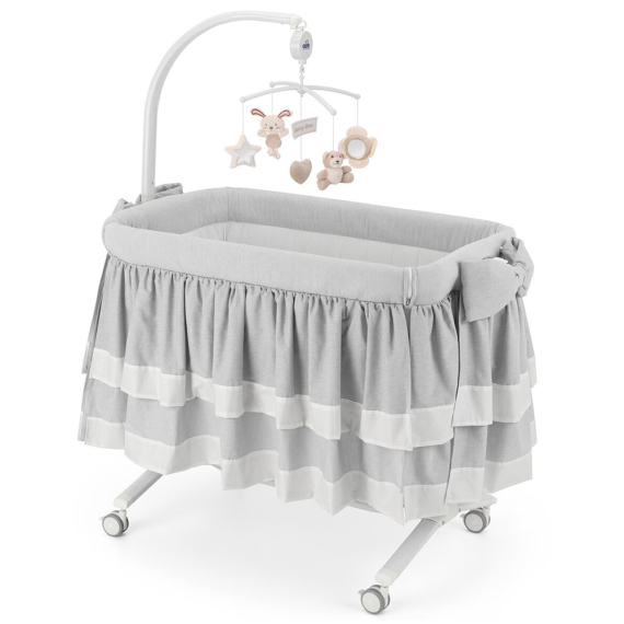 Приставная колыбель-кроватка Cam Cullami Luxe с постелью (серый) - фото | Интернет-магазин автокресел, колясок и аксессуаров для детей Avtokrisla