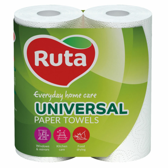 Бумажные полотенца 2-слойные Ruta Universal (2 рул) - фото | Интернет-магазин автокресел, колясок и аксессуаров для детей Avtokrisla