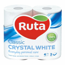 Папір туалетний 2 шари Ruta Classic білий (4 рул)