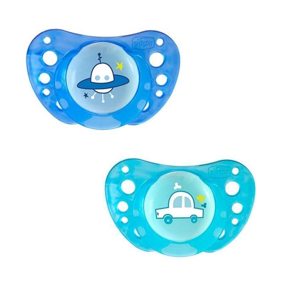 Пустышка Chicco Physio Air силиконовая от 16 до 36 месяцев 2 шт (голубая) - фото | Интернет-магазин автокресел, колясок и аксессуаров для детей Avtokrisla
