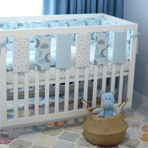 Комплект Фенс-бампер Baby Veres Sleepy moon 6 единиц (blue) - фото | Интернет-магазин автокресел, колясок и аксессуаров для детей Avtokrisla