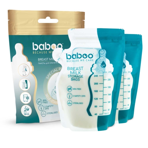 Пакети для зберігання грудного молока Baboo, 25 шт - фото | Интернет-магазин автокресел, колясок и аксессуаров для детей Avtokrisla