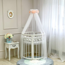Балдахін Маленька Соня Akvarel (білий з персиковим шарфиком)