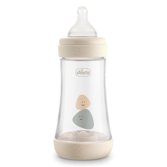 Бутылка пластиковая Chicco PERFECT 5, 240 мл, соска силиконовая от 2 месяцев, средний поток (бежевая) - фото | Интернет-магазин автокресел, колясок и аксессуаров для детей Avtokrisla