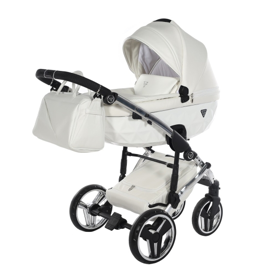 Універсальна коляска 2 в 1 Junama  Individual (White/Silver 15) - фото | Интернет-магазин автокресел, колясок и аксессуаров для детей Avtokrisla