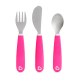 Набор Munchkin Splash: ложка + вилка + нож из нержавеющей стали (розовый)