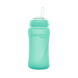 Стеклянная бутылочка с трубочкой для питья с силиконовой защитой Everyday Baby, 240 мл (мятная)