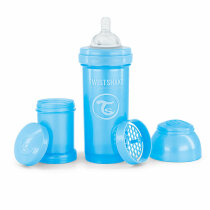 Антиколікова пляшечка із силіконовою соскою Twistshake 260мл (Pearl Blue)