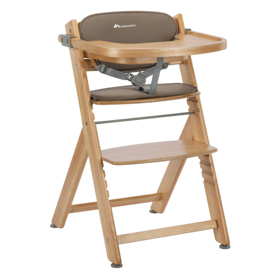 Стільчик для годування з вкладишем BEBE CONFORT Timba (Natural Wood / Beige Ecom) - фото | Интернет-магазин автокресел, колясок и аксессуаров для детей Avtokrisla
