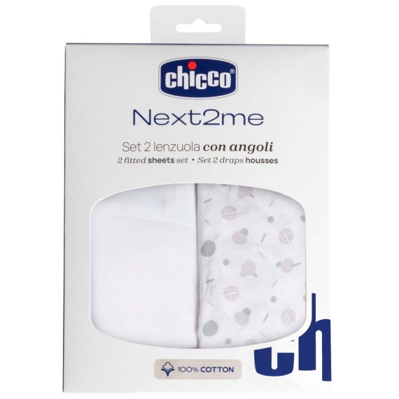 Набір простирадл для ліжка Chicco Next2Me, 2 предмети (колір 21) - фото | Интернет-магазин автокресел, колясок и аксессуаров для детей Avtokrisla