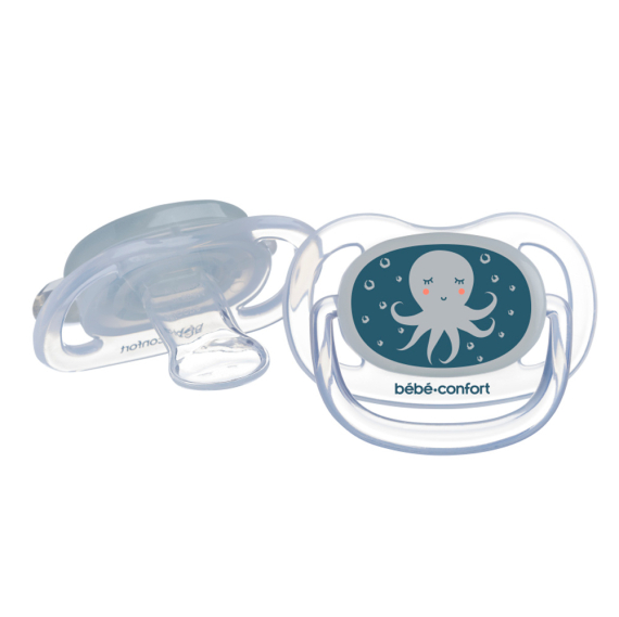 Пустышка силиконовая BEBE CONFORT PHYSIO AIR, 2 шт, 18-36 мес (Blue Octopus) - фото | Интернет-магазин автокресел, колясок и аксессуаров для детей Avtokrisla