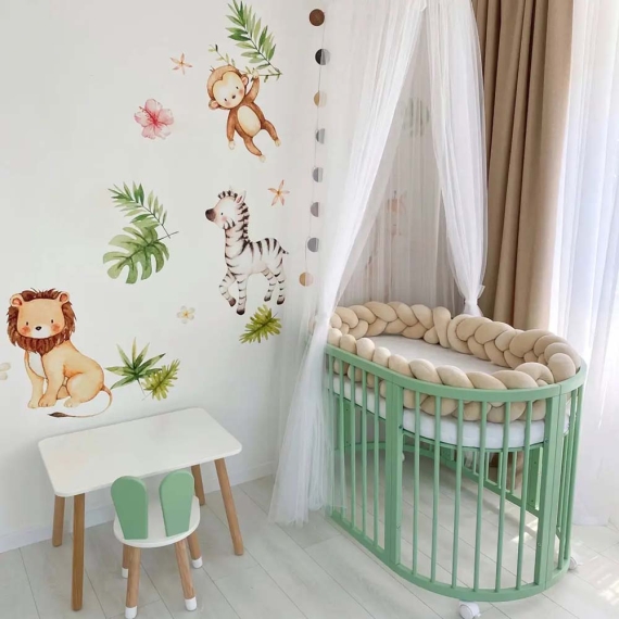 Овальная кроватка Royal Sleep 7 в 1 (Сафари) - фото | Интернет-магазин автокресел, колясок и аксессуаров для детей Avtokrisla
