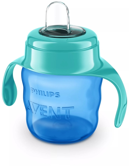 Чашка-непроливайка з м'яким носиком AVENT, 200 мл, 6 міс+ (блакитна) - фото | Интернет-магазин автокресел, колясок и аксессуаров для детей Avtokrisla