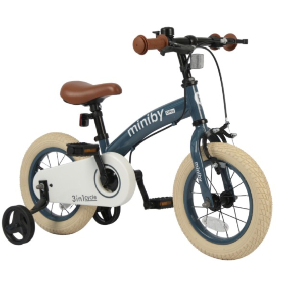 Велосипед-біговел Qplay Miniby 3 в 1/12" (Grey-Blue) - фото | Интернет-магазин автокресел, колясок и аксессуаров для детей Avtokrisla