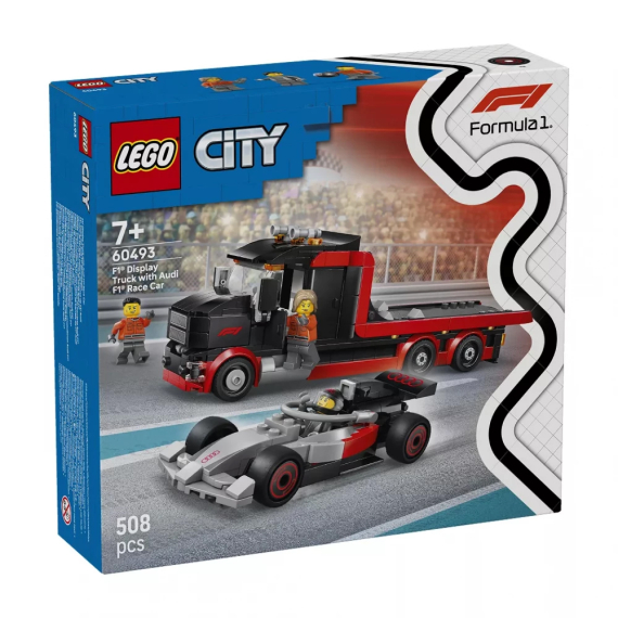 Конструктор LEGO® City Вантажівка для демонстрації F1® із перегоновим автомобілем Audi F1® 508 детал - фото | Интернет-магазин автокресел, колясок и аксессуаров для детей Avtokrisla