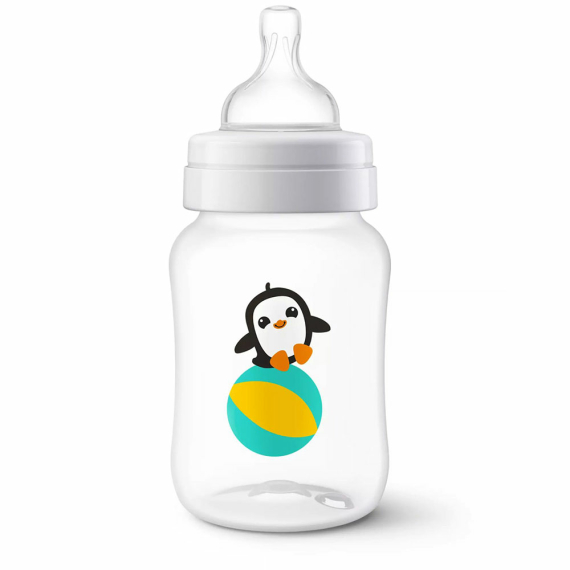 Бутылочка для кормления Avent Anti-colic с декором Пингвин, 260 мл, 1шт - фото | Интернет-магазин автокресел, колясок и аксессуаров для детей Avtokrisla