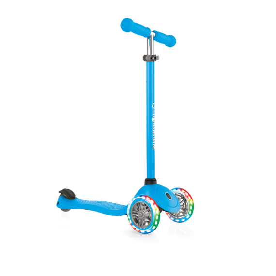 Самокат Globber Primo Lights с подсветкой (голубой) - фото | Интернет-магазин автокресел, колясок и аксессуаров для детей Avtokrisla