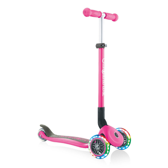 Самокат Globber Primo Foldable Lights (рожевий) - фото | Интернет-магазин автокресел, колясок и аксессуаров для детей Avtokrisla