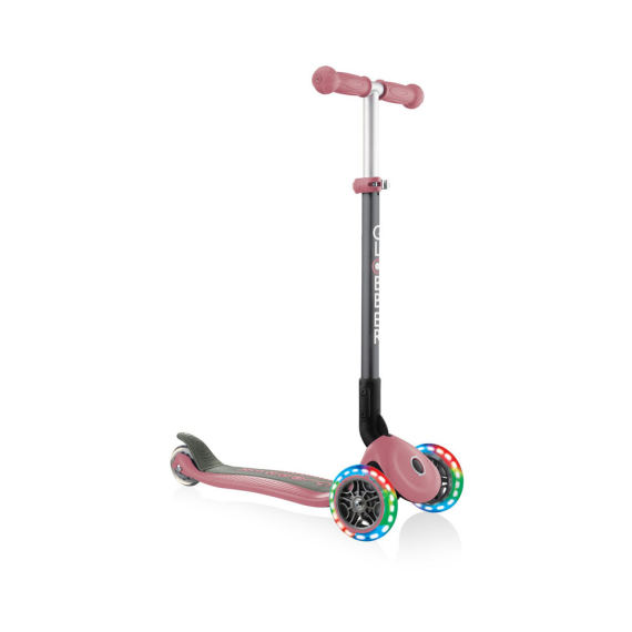 Самокат Globber Primo Foldable Lights (пастельно-розовый) - фото | Интернет-магазин автокресел, колясок и аксессуаров для детей Avtokrisla
