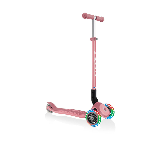 Самокат Globber Primo Foldable Plus Lights (пастельно-розовый) - фото | Интернет-магазин автокресел, колясок и аксессуаров для детей Avtokrisla