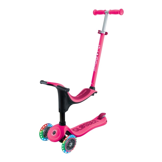Самокат 4 в 1 GLOBBER серии GO UP SPORTY, светящиеся колеса (пурпурно-розовый) - фото | Интернет-магазин автокресел, колясок и аксессуаров для детей Avtokrisla