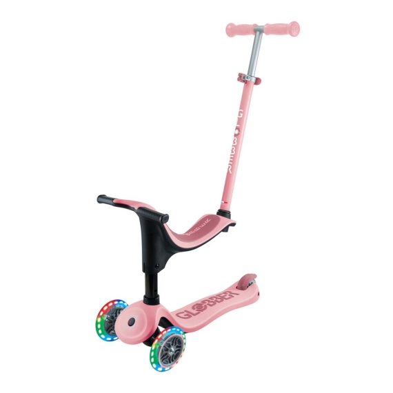 Самокат 4 в 1 GLOBBER серії GO UP SPORTY, колеса що світяться (пастельно-рожевий) - фото | Интернет-магазин автокресел, колясок и аксессуаров для детей Avtokrisla