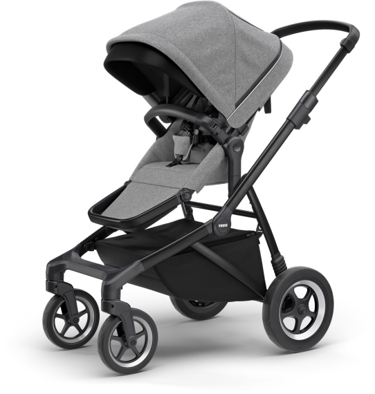 Прогулочная коляска Thule Sleek (Black/Grey Melange) - фото | Интернет-магазин автокресел, колясок и аксессуаров для детей Avtokrisla