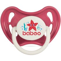 Пустушка симетрична Baboo Sea Life латексна, 6+ міс (червона)