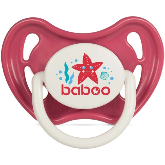 Пустушка симетрична Baboo Sea Life латексна, 6+ міс (червона) - фото | Интернет-магазин автокресел, колясок и аксессуаров для детей Avtokrisla