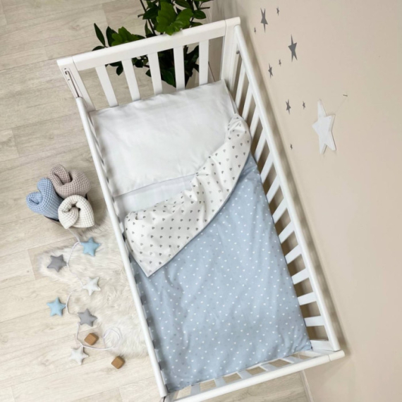 Змінний комплект постільної білизни Маленька Соня Shine (блакитне сердечко) - фото | Интернет-магазин автокресел, колясок и аксессуаров для детей Avtokrisla