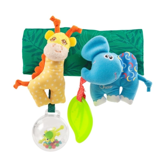Іграшка на коляску Chicco Жирафа Джилбі та Слоненя Елі - фото | Интернет-магазин автокресел, колясок и аксессуаров для детей Avtokrisla
