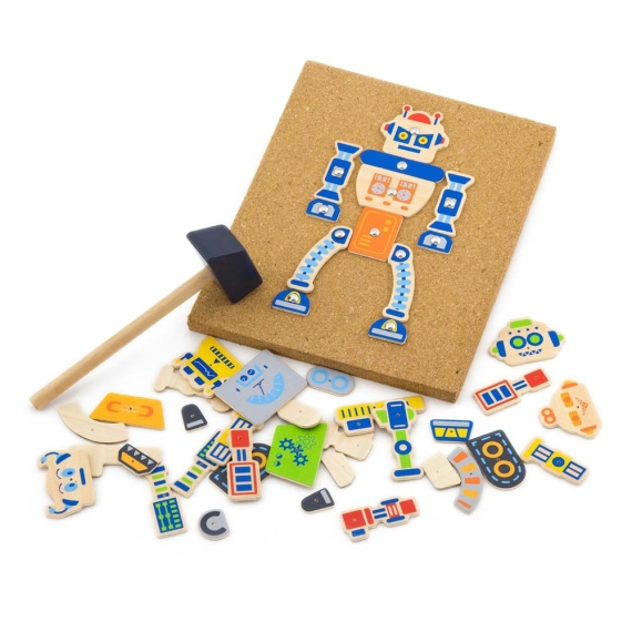 Набір для творчості Viga Toys Дерев'яна аплікація Робот - фото | Интернет-магазин автокресел, колясок и аксессуаров для детей Avtokrisla