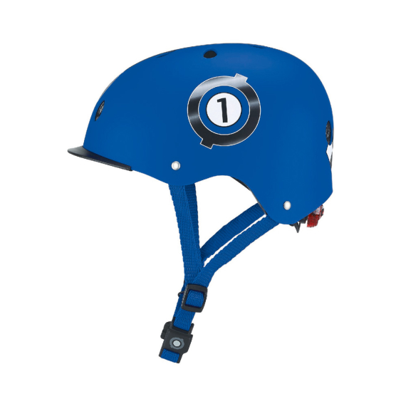 Шлем защитный детский Globber Elite с фонариком, размер XS/S (гонки / синий) - фото | Интернет-магазин автокресел, колясок и аксессуаров для детей Avtokrisla