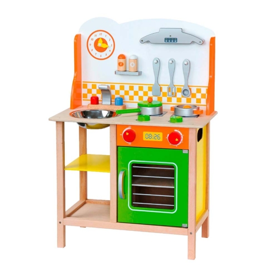 Дитяча кухня Viga Toys з дерева з посудом - фото | Интернет-магазин автокресел, колясок и аксессуаров для детей Avtokrisla