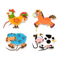 Дерев'яна шнурівка Viga Toys Фермерські звірята