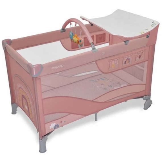 Ліжко-манеж Espiro Dream (108 Pink Smile) - фото | Интернет-магазин автокресел, колясок и аксессуаров для детей Avtokrisla