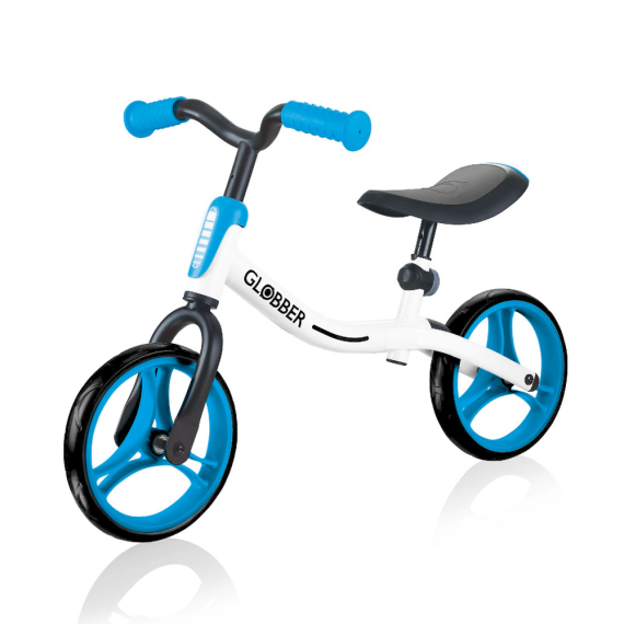 Беговел Globber Go Bike (белый/синий) - фото | Интернет-магазин автокресел, колясок и аксессуаров для детей Avtokrisla