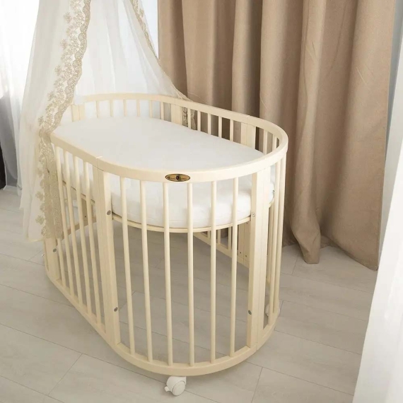 Овальная кроватка Royal Sleep 9 в 1 (Слоновая кость) - фото | Интернет-магазин автокресел, колясок и аксессуаров для детей Avtokrisla