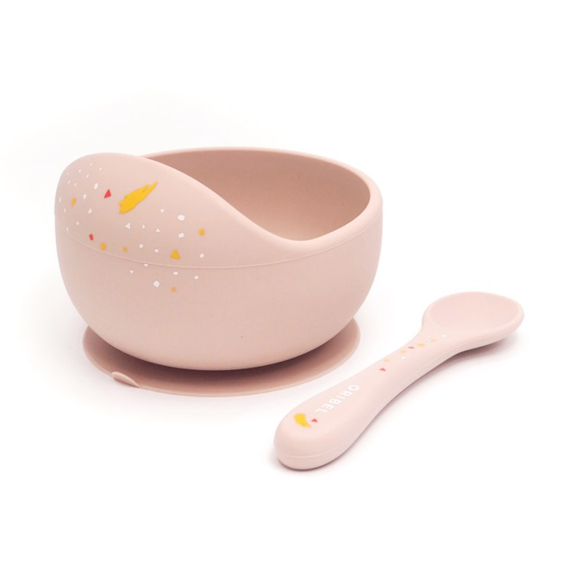 Набір посуду Oribel Cocoon: ложка і глибока тарілка (рожевий) - фото | Интернет-магазин автокресел, колясок и аксессуаров для детей Avtokrisla