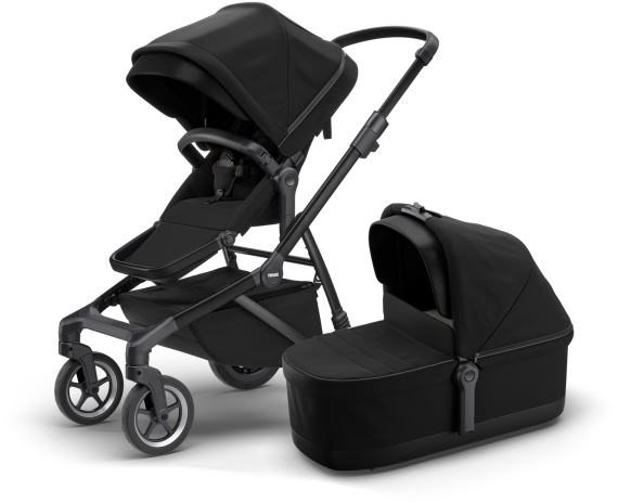 Универсальная коляска 2 в 1 Thule Sleek (Black on Black) - фото | Интернет-магазин автокресел, колясок и аксессуаров для детей Avtokrisla