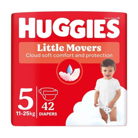Підгузки Huggies Little Movers 5, 11–25 кг, 42 шт. - фото | Интернет-магазин автокресел, колясок и аксессуаров для детей Avtokrisla