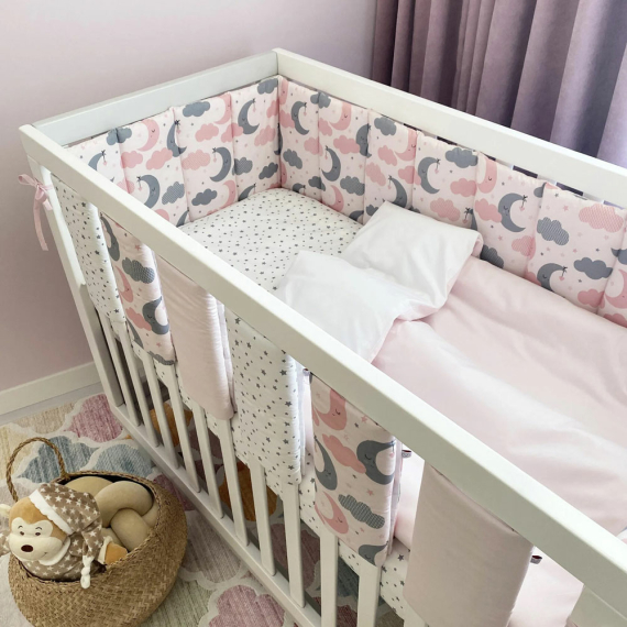Постільний комплект Baby Veres Sleepy moon, 6 одиниць (pink) - фото | Интернет-магазин автокресел, колясок и аксессуаров для детей Avtokrisla