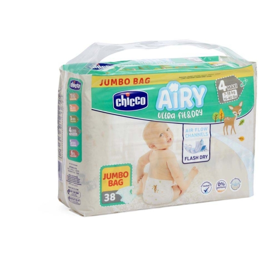 Подгузники Chicco AIRY размер Maxi, 7-18 кг, 38 шт - фото | Интернет-магазин автокресел, колясок и аксессуаров для детей Avtokrisla