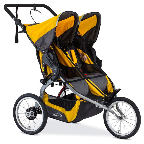 Прогулочная коляска для двойни BOB IRONMAN DUALLIE (Yellow) - фото | Интернет-магазин автокресел, колясок и аксессуаров для детей Avtokrisla