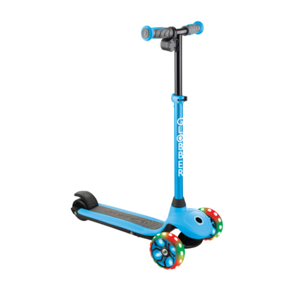 Електросамокат GLOBBER E-MOTION 4, колеса з підсвіткою, 50 кг, 6+, 3 колеса (блакитний) - фото | Интернет-магазин автокресел, колясок и аксессуаров для детей Avtokrisla